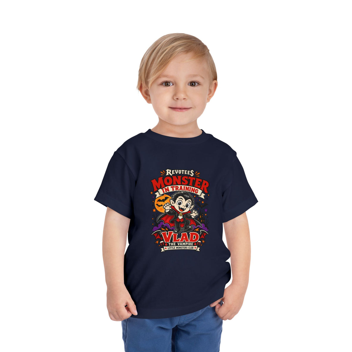 REVOTEES Toddler Monster In Training Tee — 'Vlad the Vampire' Halloween Kids Shirt