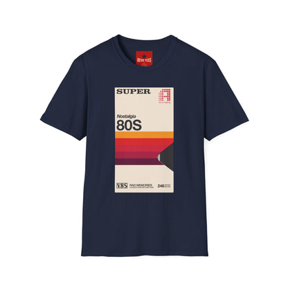 80s Nostalgia T‑Shirt — Retro Sunset Graphic Tee ("Super A" Cassette Style)