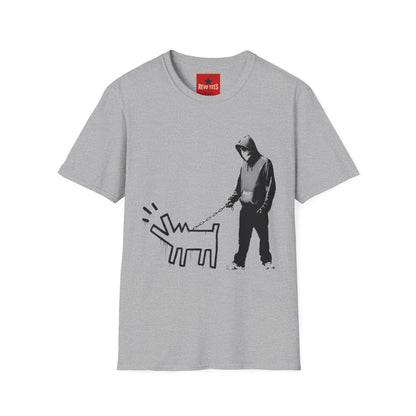 Banksy Walking The Dog — Urban Keith Haring Style Graphic Tee