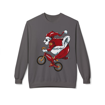 Santa Bear BMX Sweatshirt — Funny Christmas Cycling Holiday Crewneck