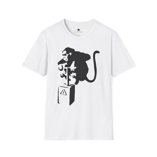Revotees Banksy Style Monkey on Bomb Street Art Graphic T-Shirt - alternate view 2