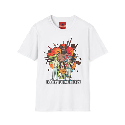 Cartoon Apocalypse T-Shirt — Retro Comic Crew with 'Built to Deliver' Design