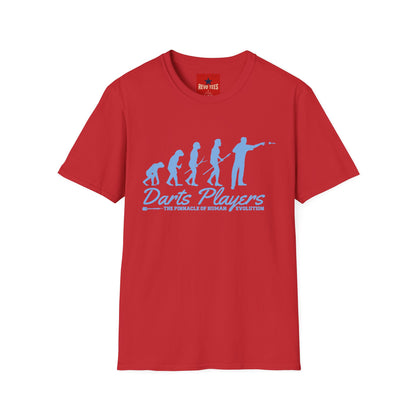 Darts Players Evolution T-Shirt — Funny Darting Evolution Graphic Tee for Players & Fans