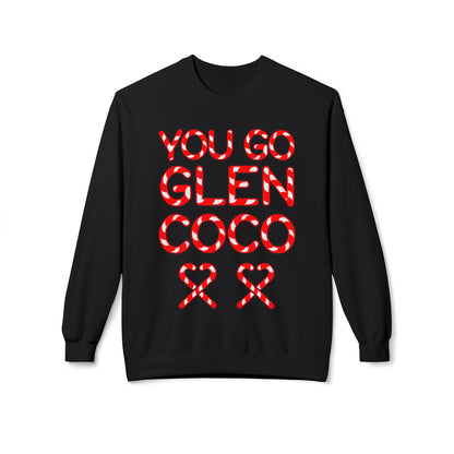 "You Go Glen Coco" Candy Cane Holiday Graphic Crewneck Sweatshirt