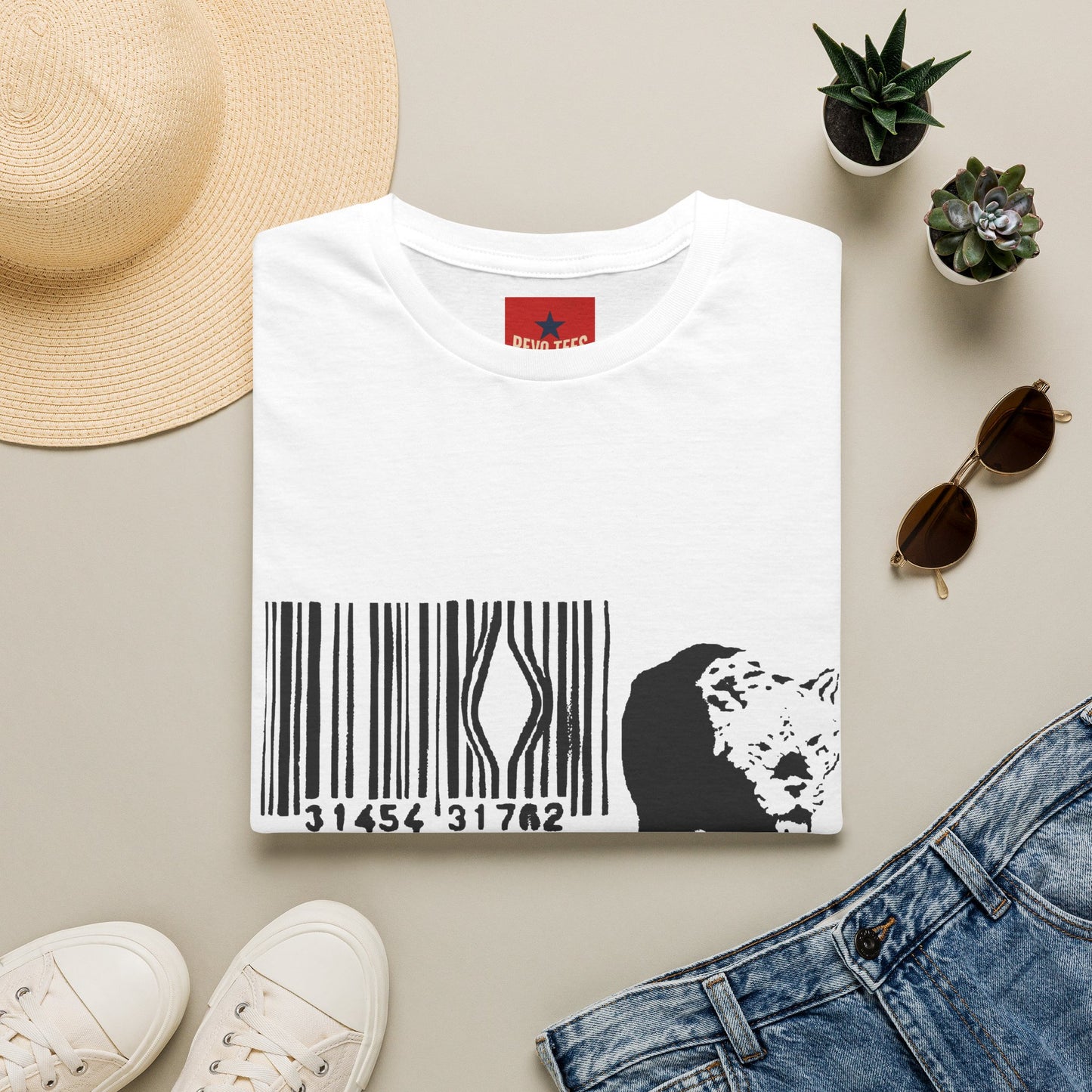Barcode Cow Graphic T‑Shirt — Animal Rights / Eco Protest Tee