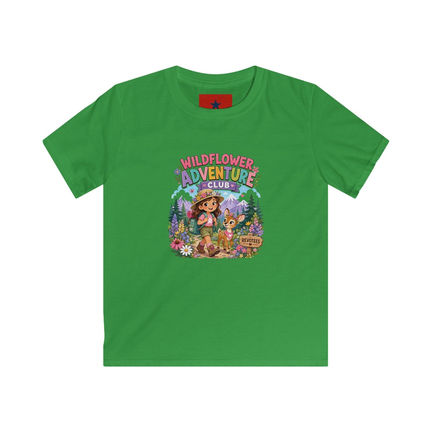Kids Tee — "Wildflower Adventure Club" Cute Forest Animals Graphic