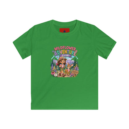 Kids Tee — "Wildflower Adventure Club" Cute Forest Animals Graphic