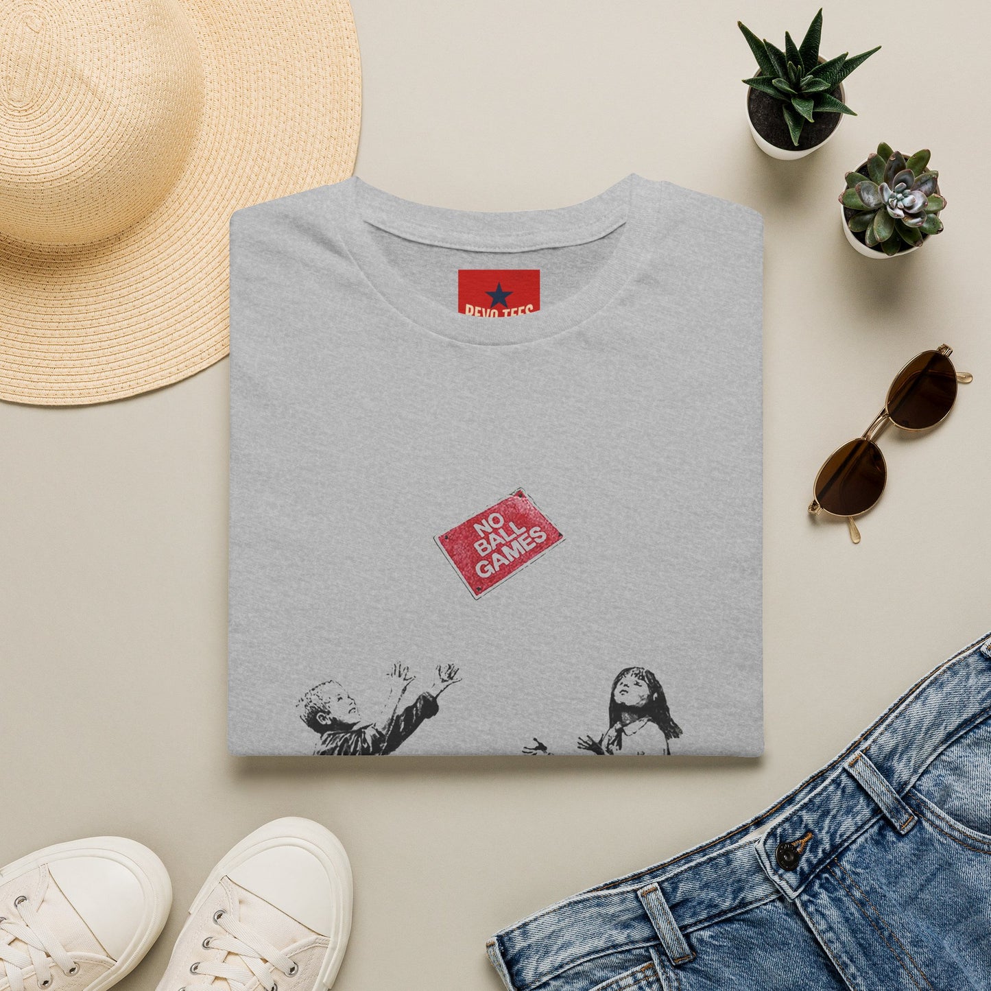 Banksy No More Games T-Shirt — Vintage Kids Throwing 'No More Games' Patch Graphic Tee