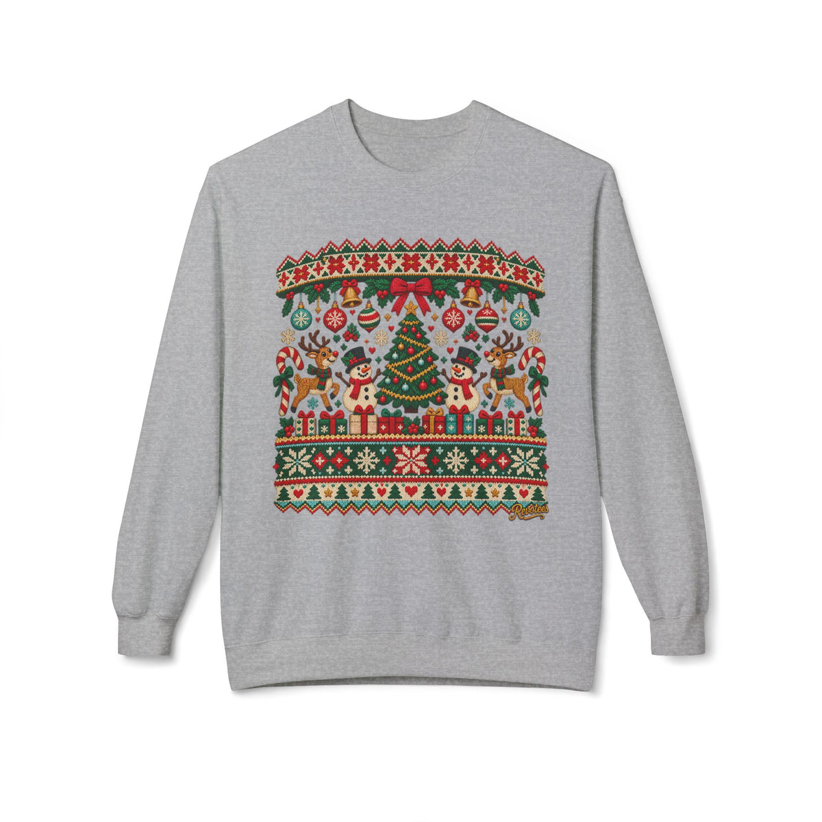 REVOTEES Christmas Tree Holiday Ugly Sweater Crewneck Sweatshirt