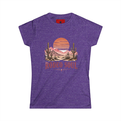 Rodeo Soul Women's Tee — Western Desert Sunset Graphic Shirt