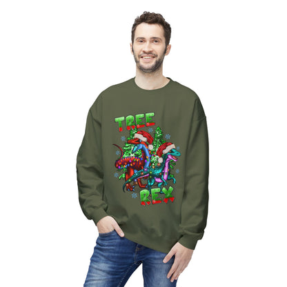 Tree Rex Christmas — Festive Dinosaur Holiday CrewneckSweatshirt