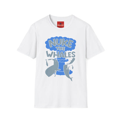 T-Shirt — 'Nuke the Whales' Satirical Graphic Tee (Funny Retro Ocean Design)
