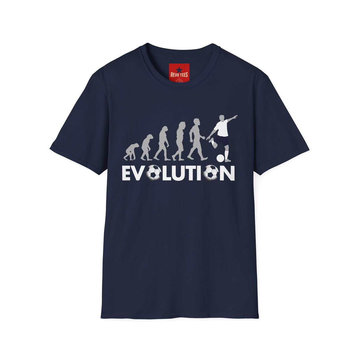 Revotees Soccer Evolution Football Player Evolution Graphic T-Shirt - alternate view 6