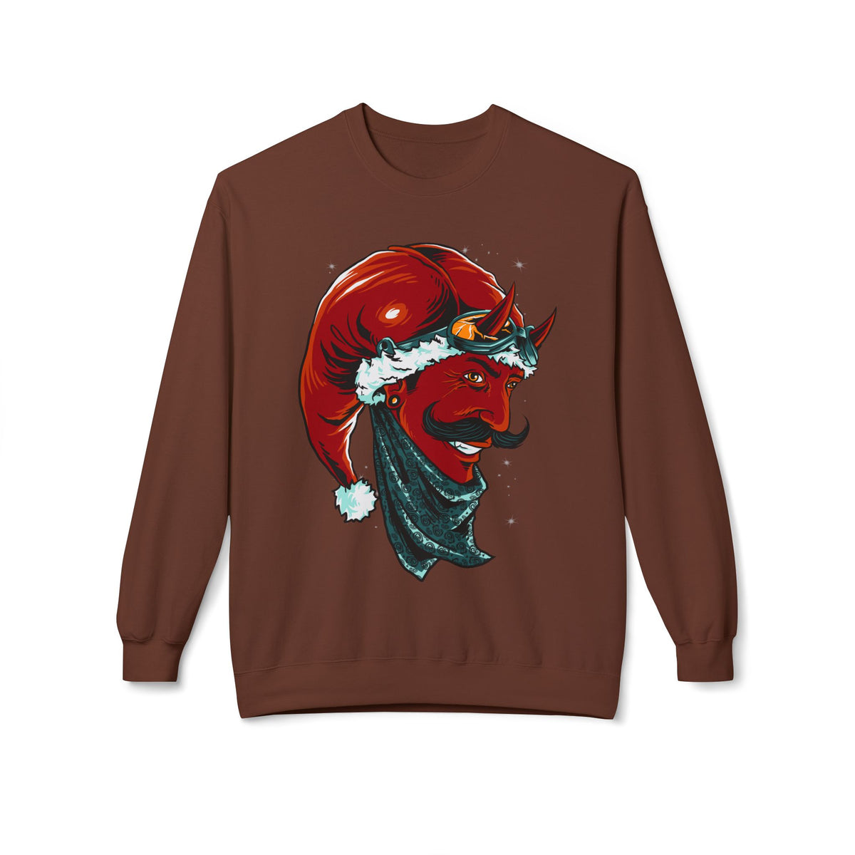 Devil Santa — Vintage Holiday Demon Graphic Crewneck Sweatshirt