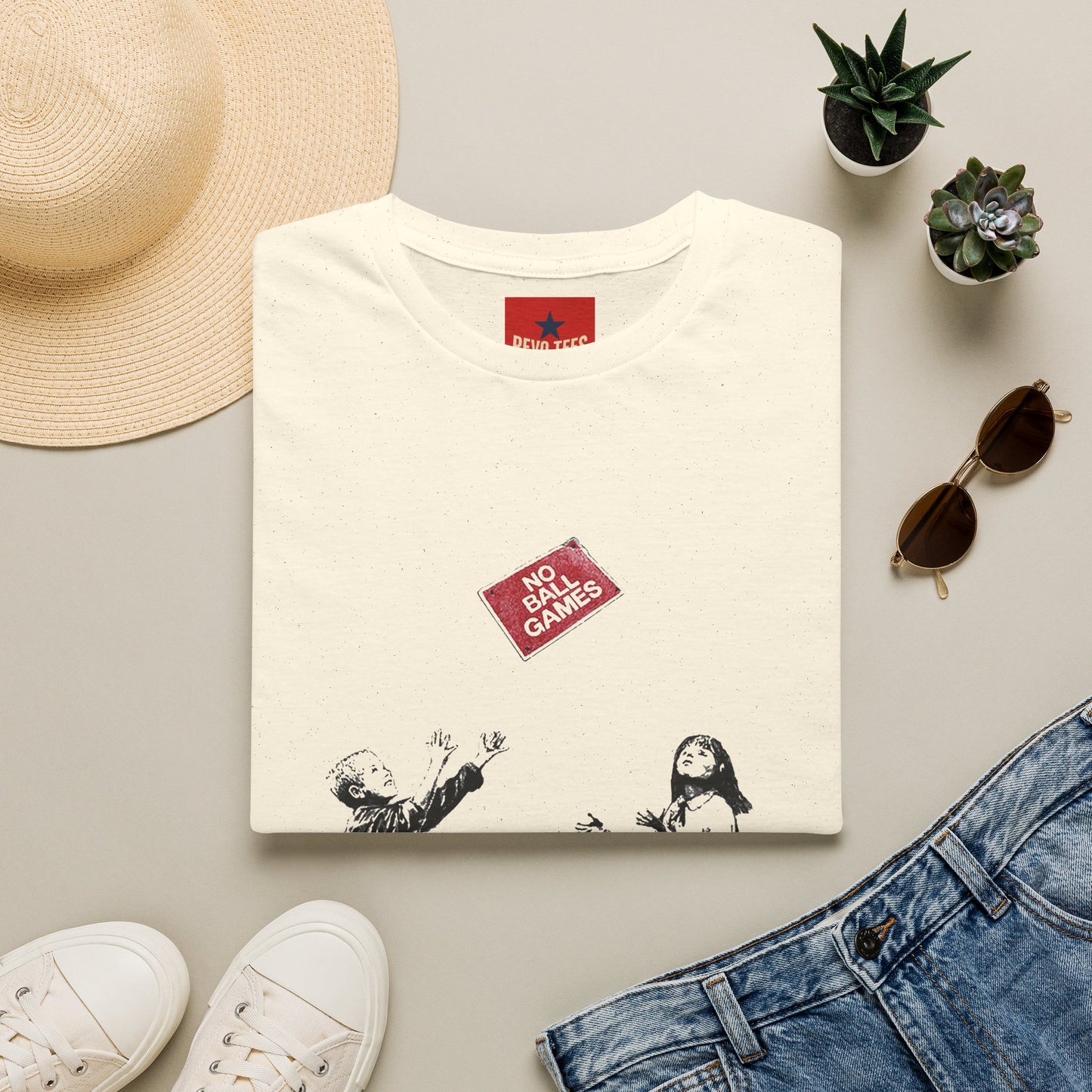 Banksy No More Games T-Shirt — Vintage Kids Throwing 'No More Games' Patch Graphic Tee