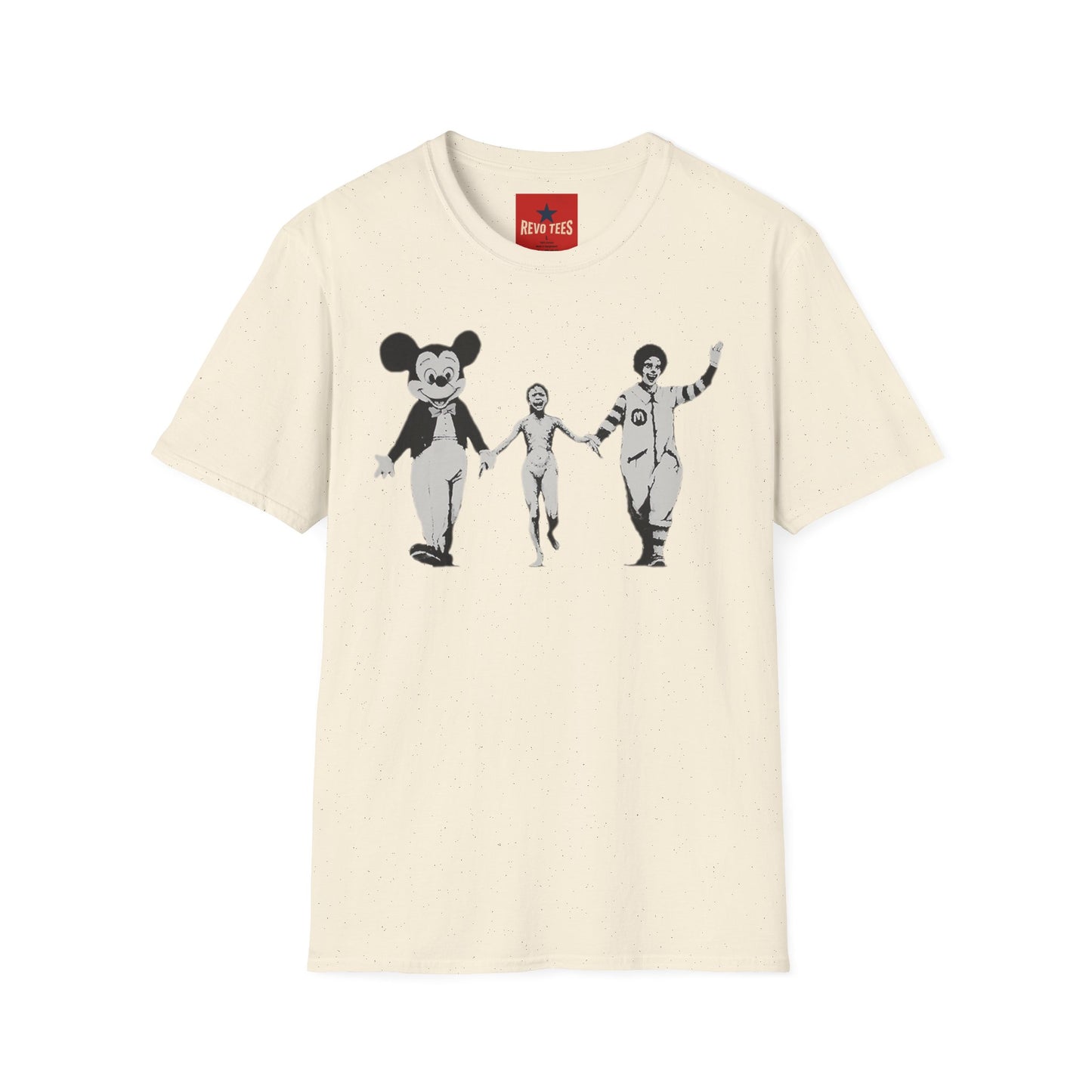 Banksy Graphic T-Shirt — Retro Satirical Parade Design