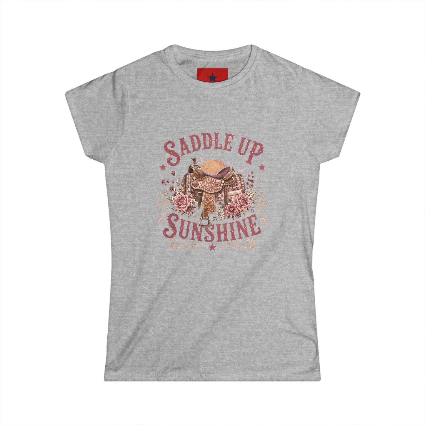 Saddle Up Sunshine Women's Tee — Cowgirl Saddle Graphic Tee