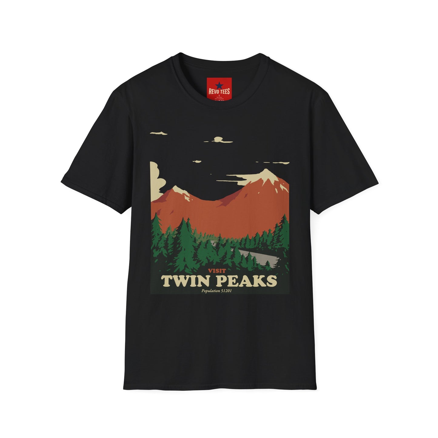 Twin Peaks Mountain T-Shirt — Retro Forest Adventure Tee
