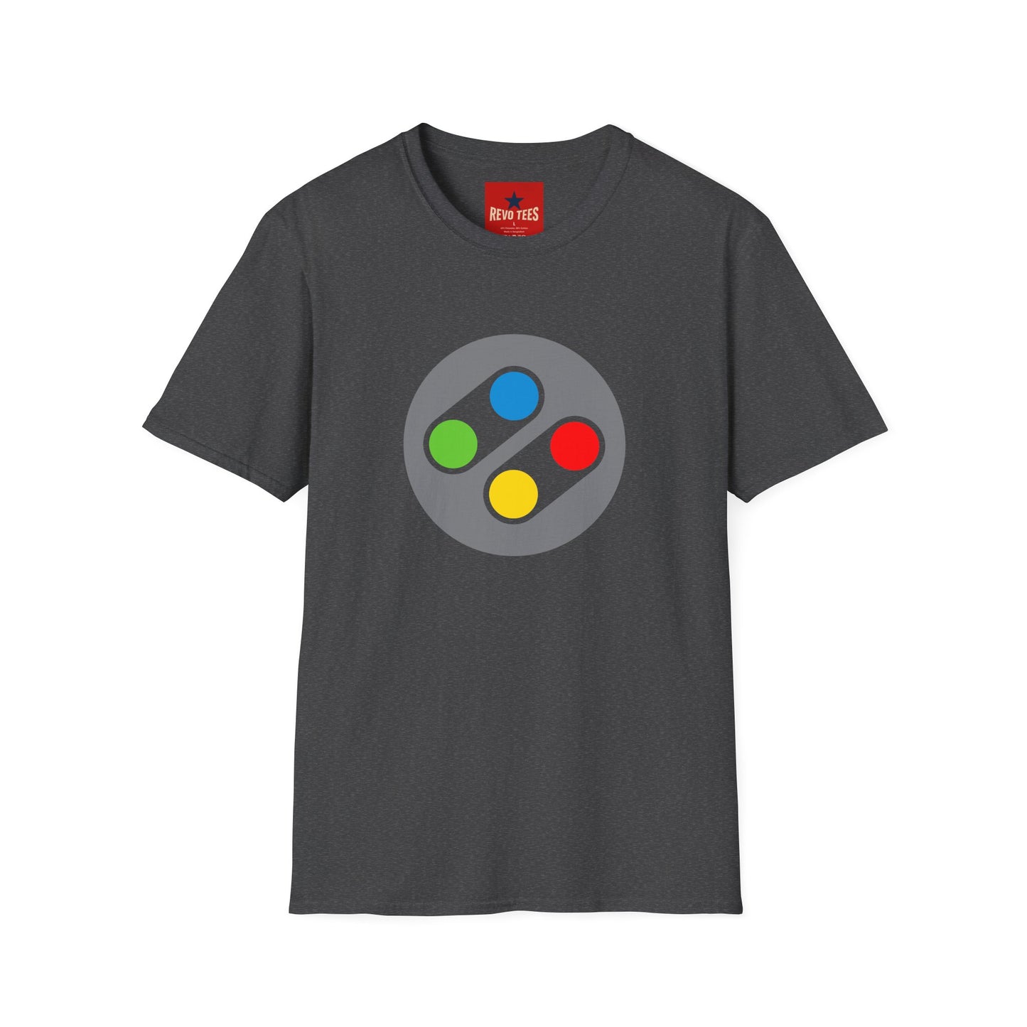 Retro Game Controller T‑Shirt — Colorful SNES Style Logo Tee