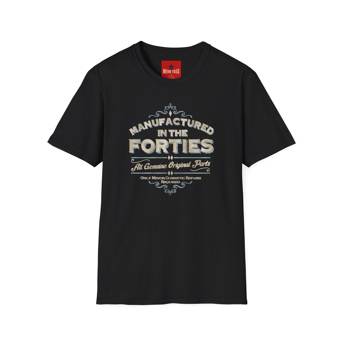 Manufactured in the Forties Vintage T-Shirt — 'Manufactured in the Forties' Retro Birthday Tee