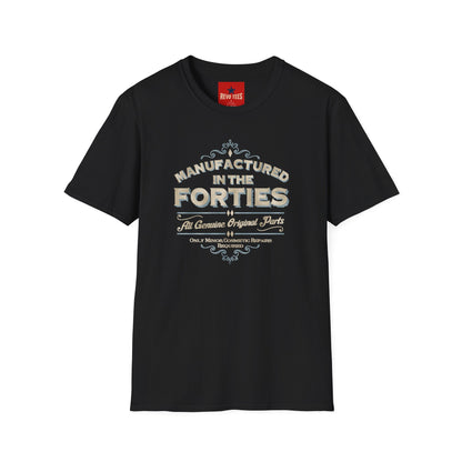 Manufactured in the Forties Vintage T-Shirt — 'Manufactured in the Forties' Retro Birthday Tee