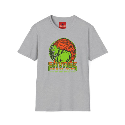 Savage Beast Gym T-Shirt — Green Muscle Warrior Graphic Tee