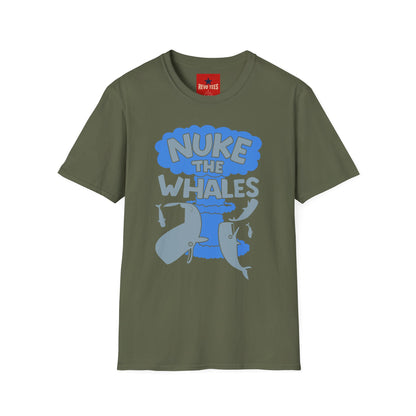 T-Shirt — 'Nuke the Whales' Satirical Graphic Tee (Funny Retro Ocean Design)