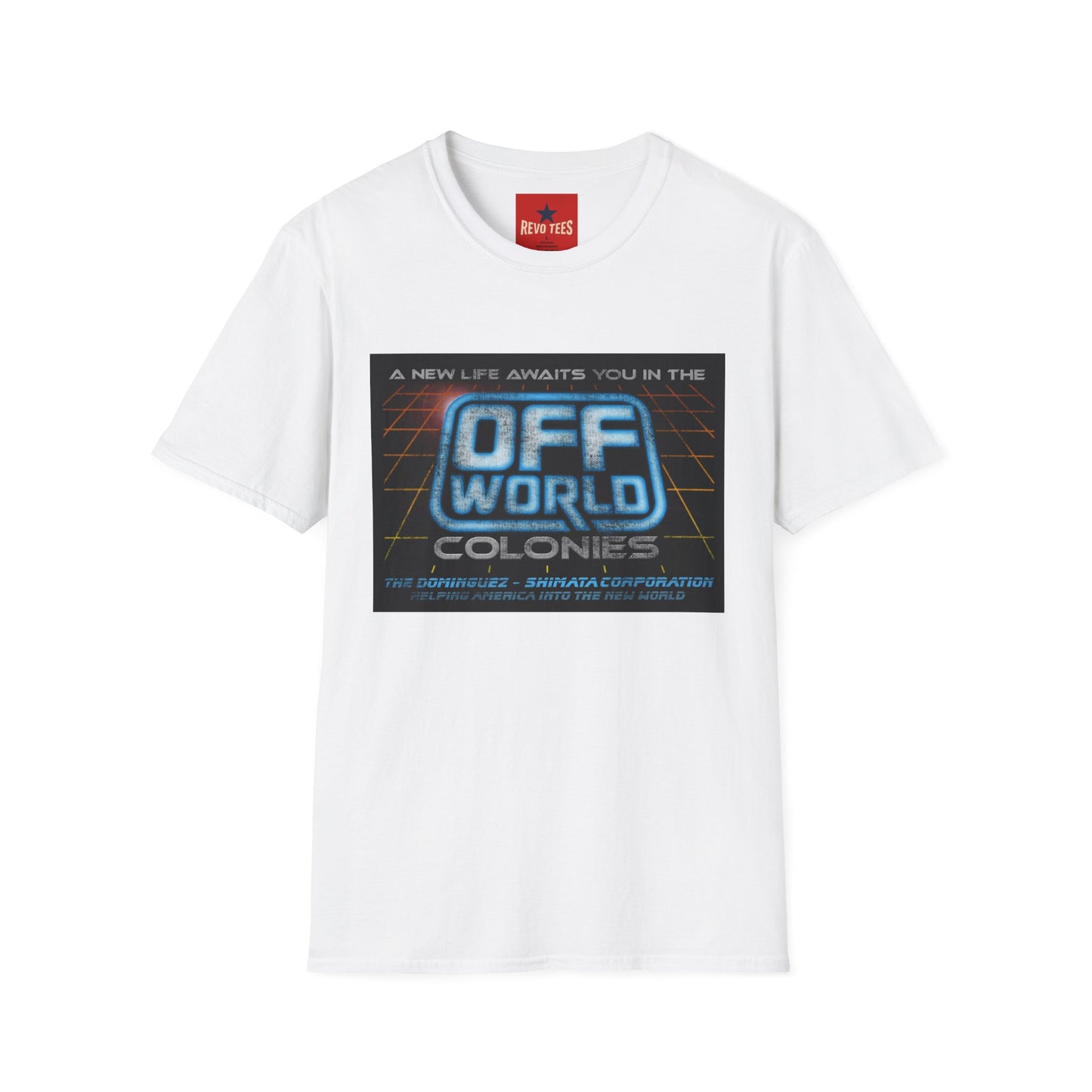 Off World Colonies Retro Sci‑Fi T-Shirt — "A New Life Awaits You in the Off World"