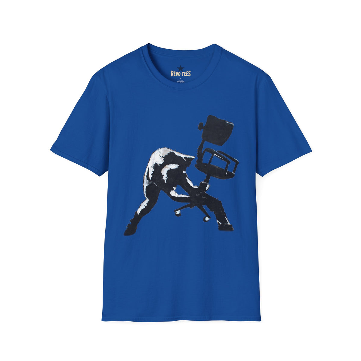 Revotees Banksy Black Cat Tossing Office Chair Graphic T-Shirt - alternate view 7