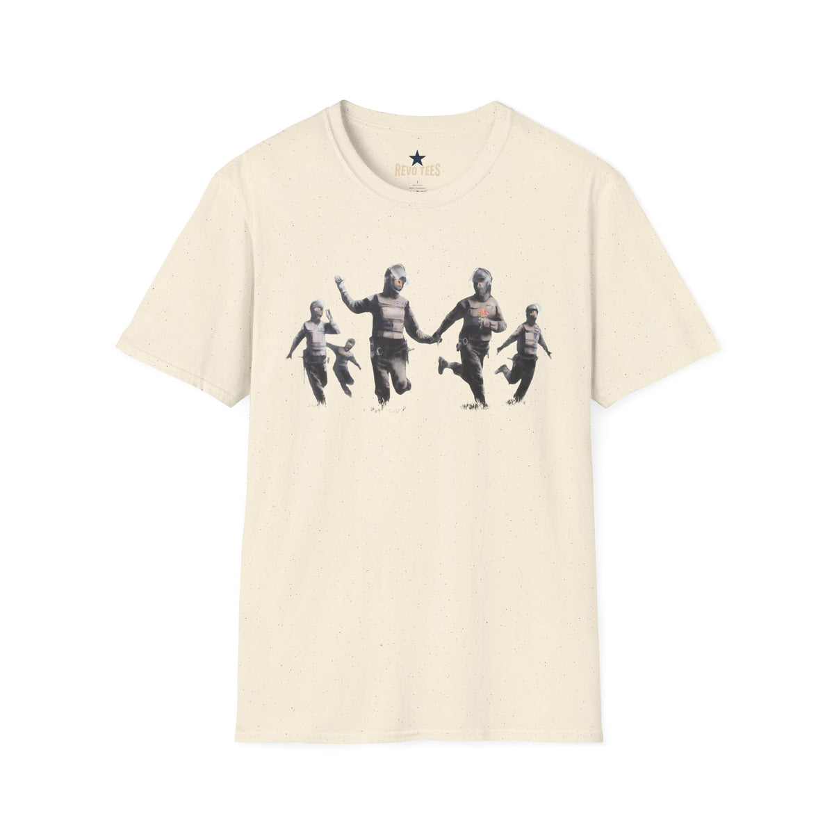 Revotees Banksy Vintage Running Figures Graphic T-Shirt - alternate view 3