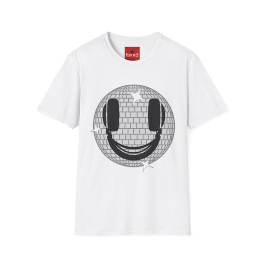 Smiling Disco Ball T-Shirt — Retro Dance Party Graphic Tee