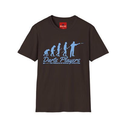 Darts Players Evolution T-Shirt — Funny Darting Evolution Graphic Tee for Players & Fans
