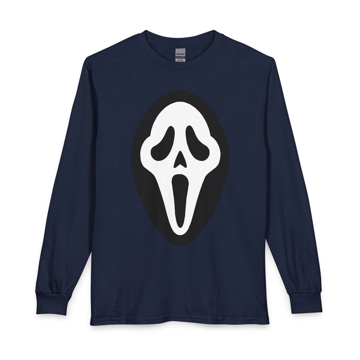 Ghostface Mask Long Sleeve Shirt — Horror Movie Scream Tee for Halloween