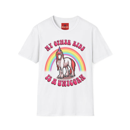 Unicorn Rainbow T‑Shirt — “My Other Ride Is A Unicorn” Retro Graphic Tee