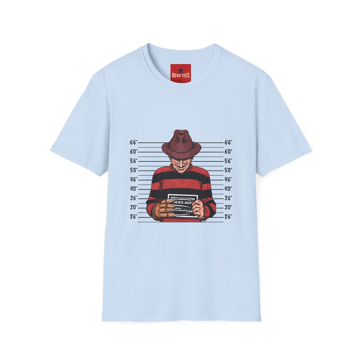 Freddy Krueger Mugshot Tee - Horror Movie Villain Graphic T-Shirt