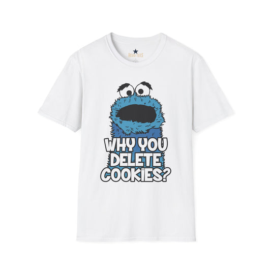 Revotees Cookie Monster Why You Delete Cookies Funny Retro Kids TV Graphic T-Shirt - alternate view 2