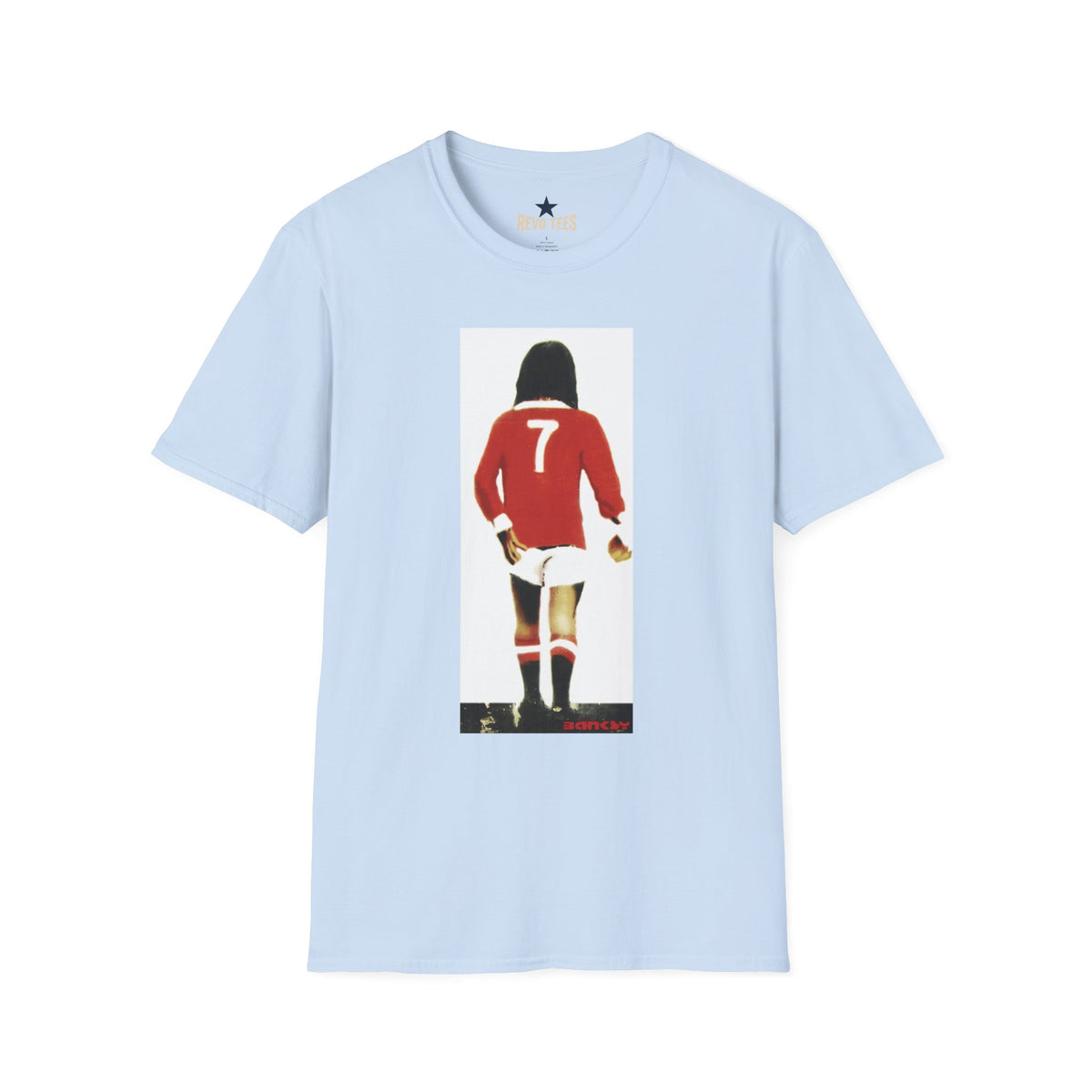 Revotees Banksy George Best Soccer Player No 7 Graphic Retro Football Jersey Illustration T-Shirt - alternate view 8