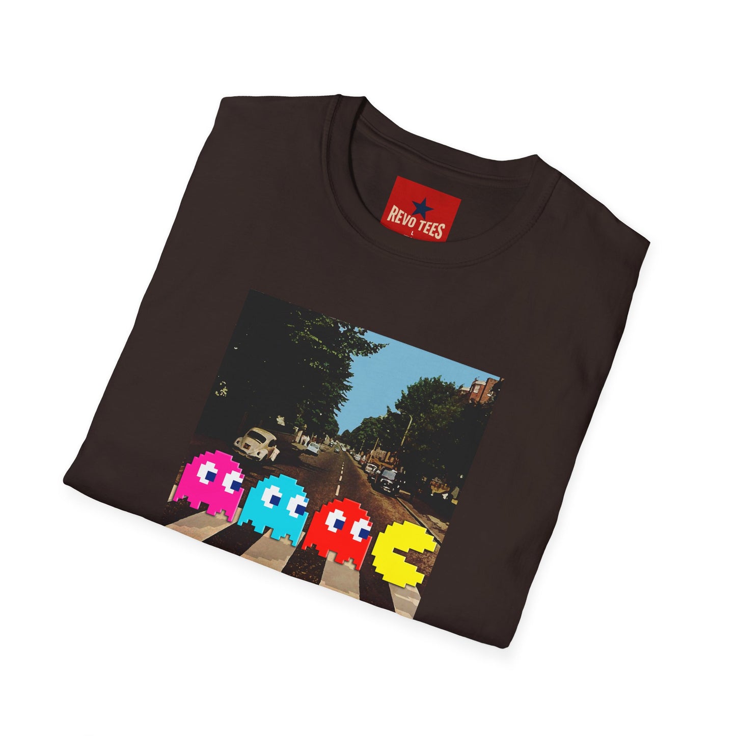 Pac‑City Arcade T‑Shirt — Retro Pixel Ghosts Crossing Graphic Tee