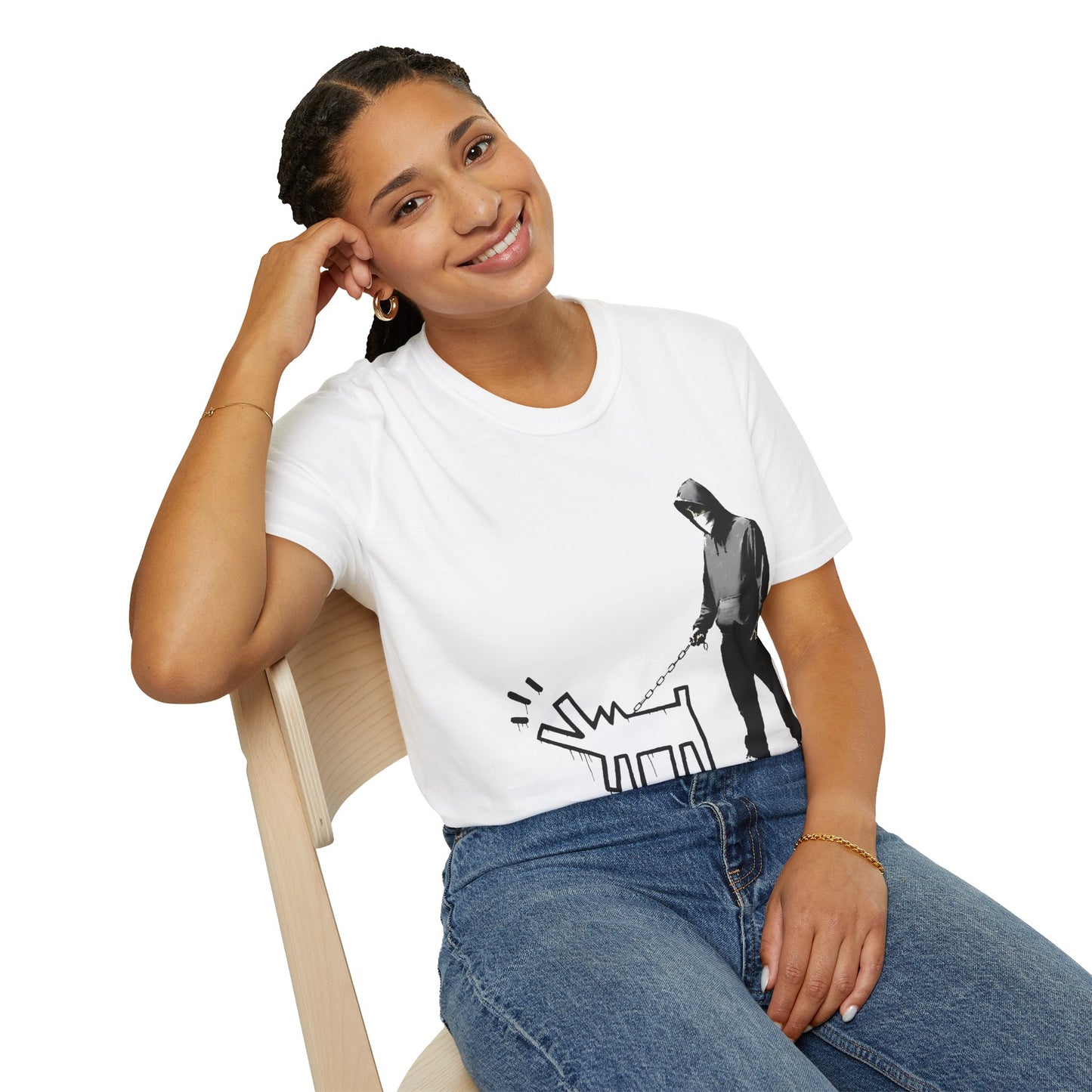 Banksy Walking The Dog — Urban Keith Haring Style Graphic Tee