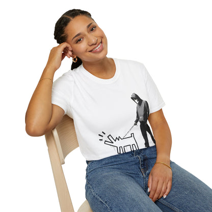 Banksy Walking The Dog — Urban Keith Haring Style Graphic Tee