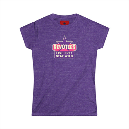 Revotees "Live Free Stay Wild" Women's Tee — Retro Star Graphic T-Shirt