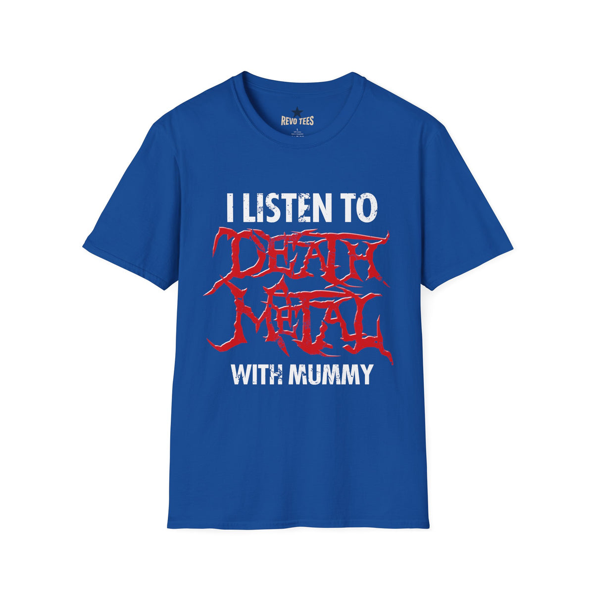 Revotees I Listen to Death Metal Funny Goth Metal Music T-Shirt - alternate view 7