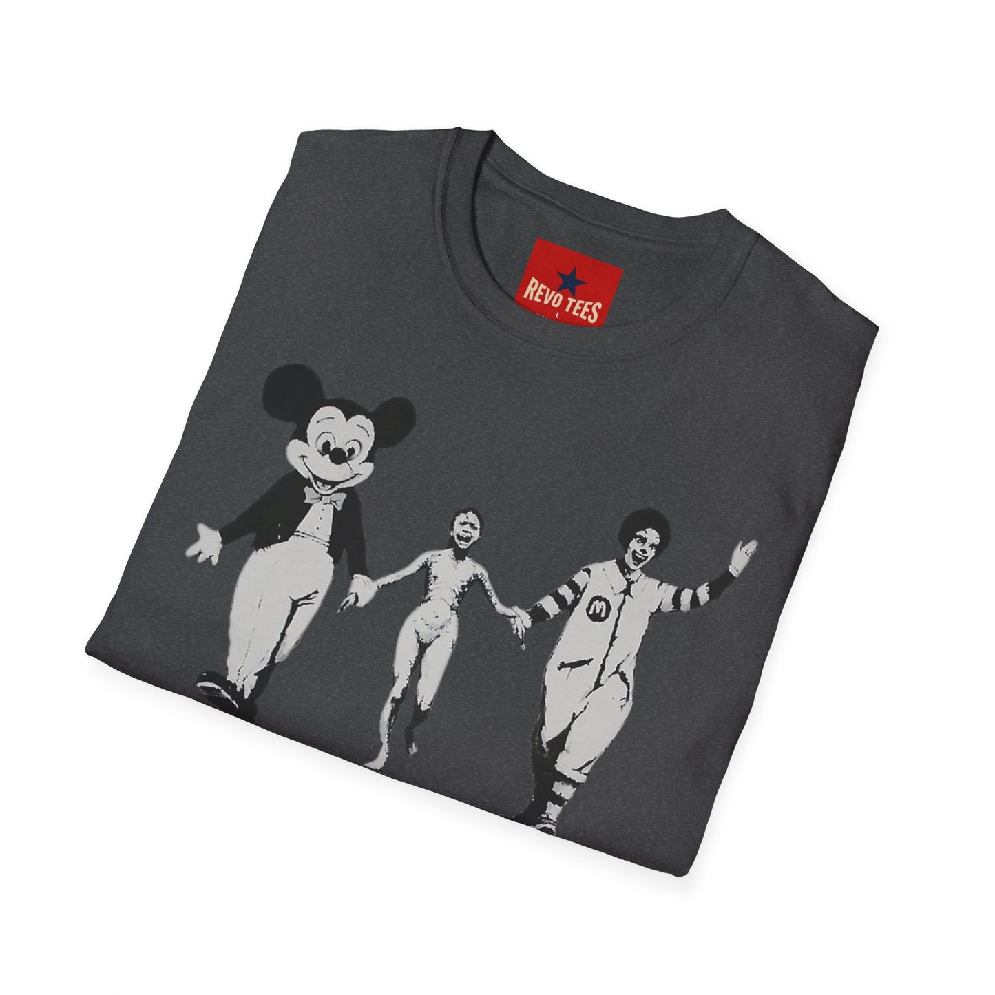 Banksy Graphic T-Shirt — Retro Satirical Parade Design