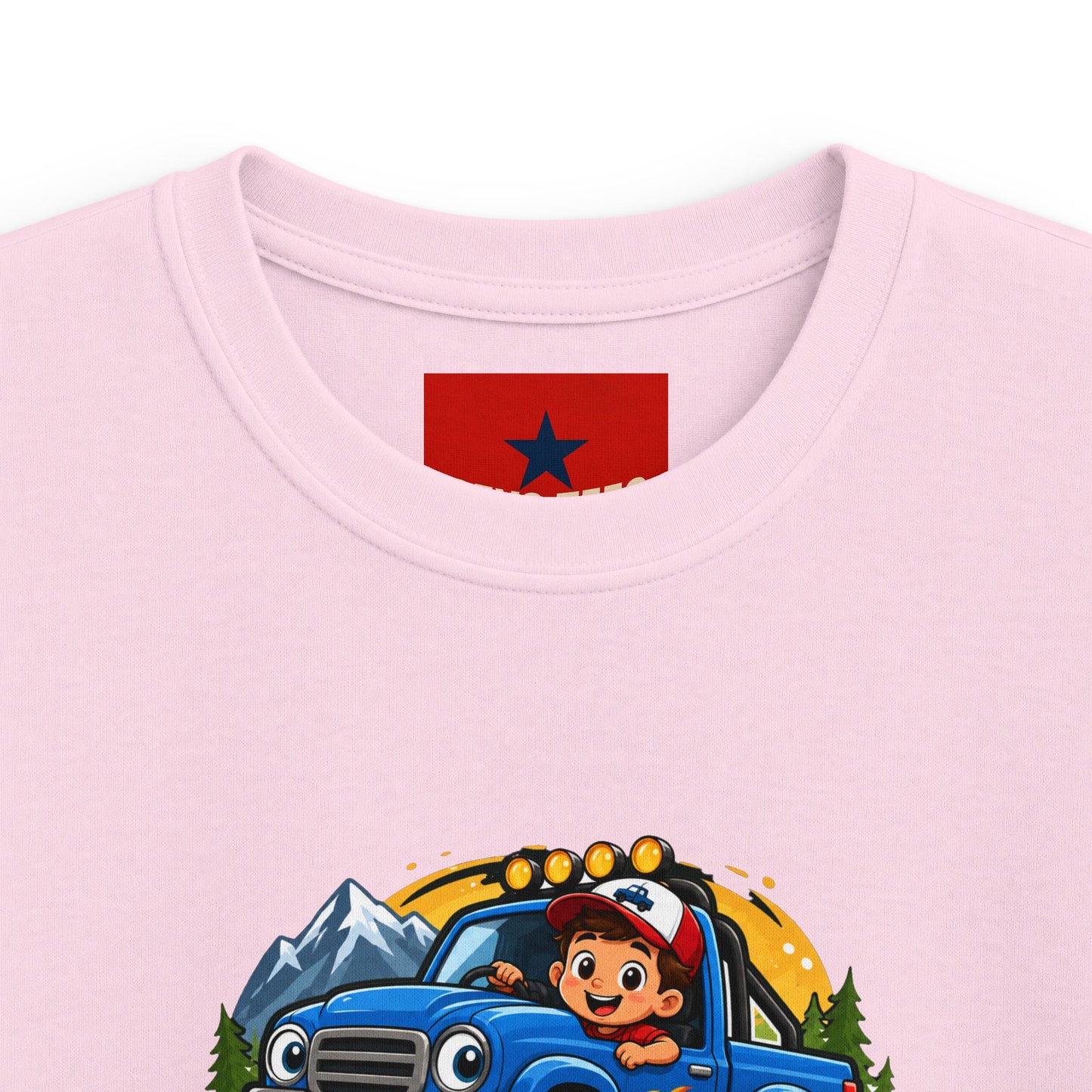 Kids Tee — "Lil' Trucker" Monster Truck Kids T-Shirt | Cute Off-Road Cartoon Top