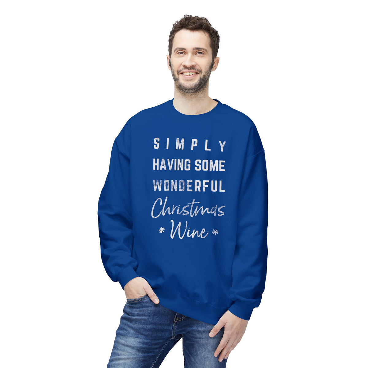 Christmas Wine Sweatshirt - "Simply Having Some Wonderful Christmas Wine" Holiday Crewneck