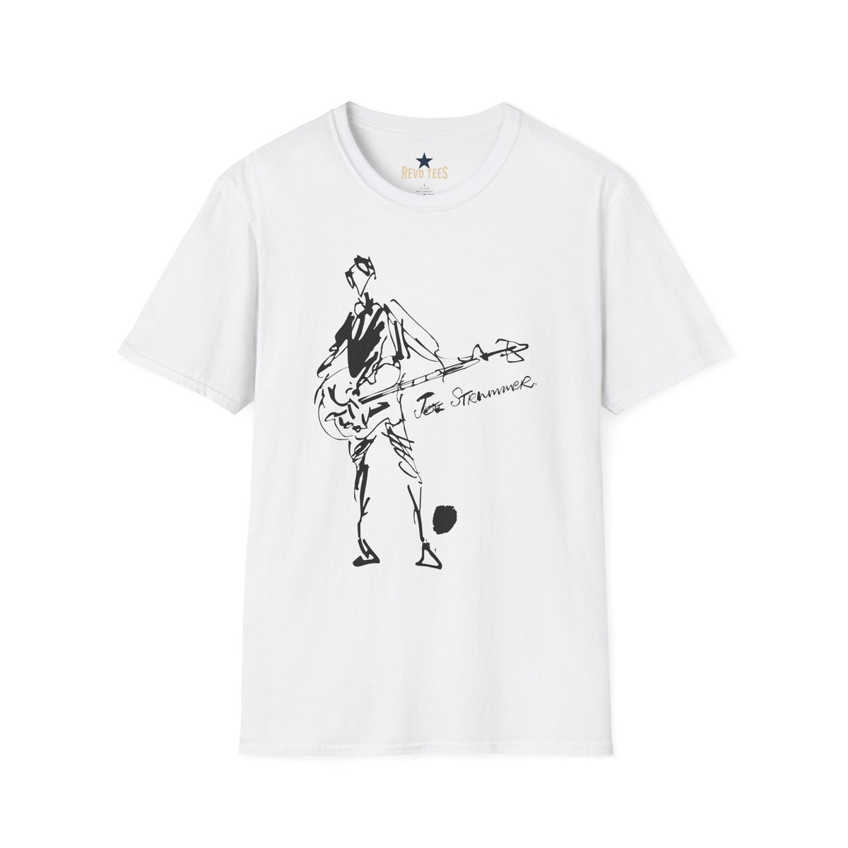 Revotees The Clash Joe Strummer Sound Check by Ray Lowry Unisex Softstyle T-Shirt