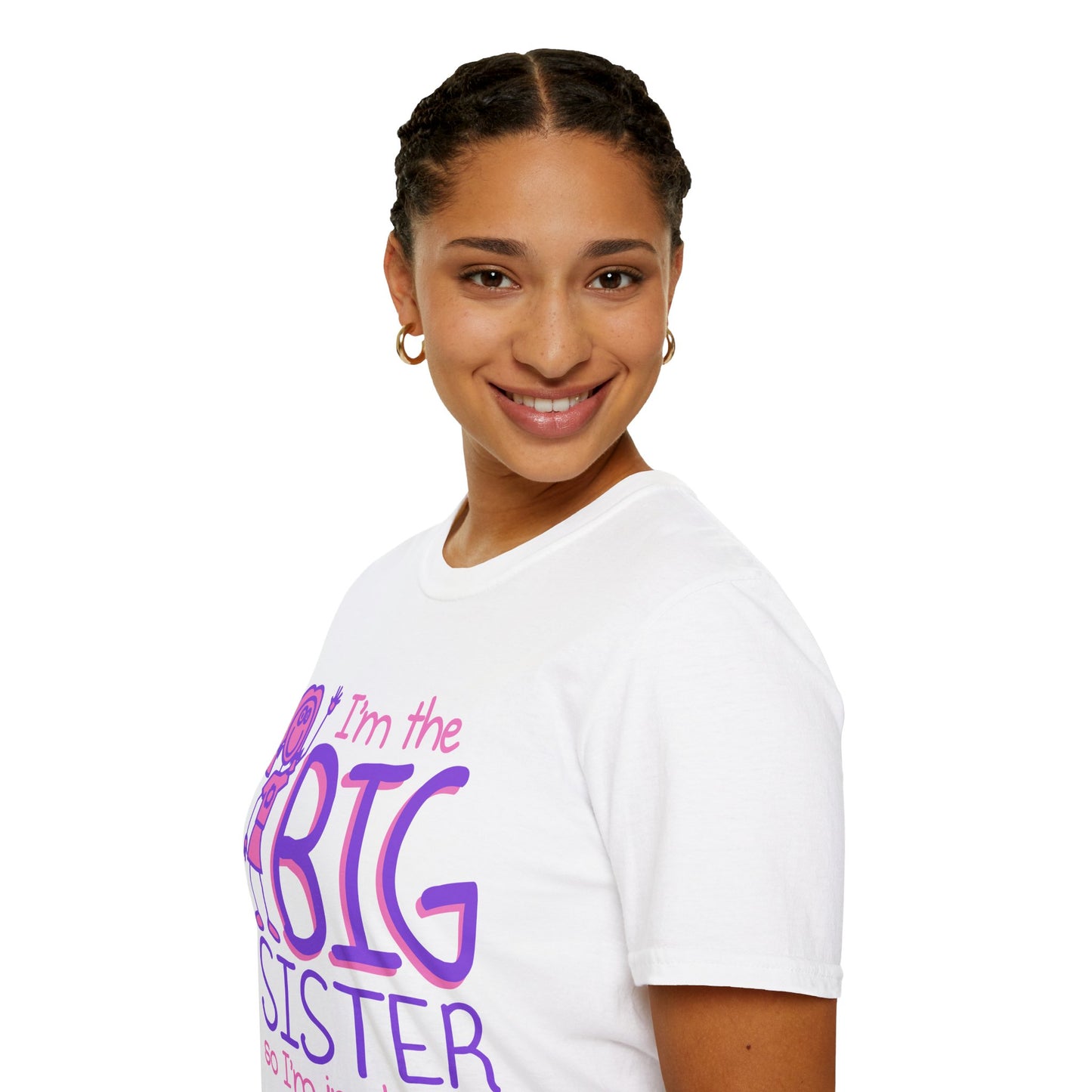 Big Sister T-Shirt — "I'm the Big Sister" Cute Pink & Purple Kids/Family Tee