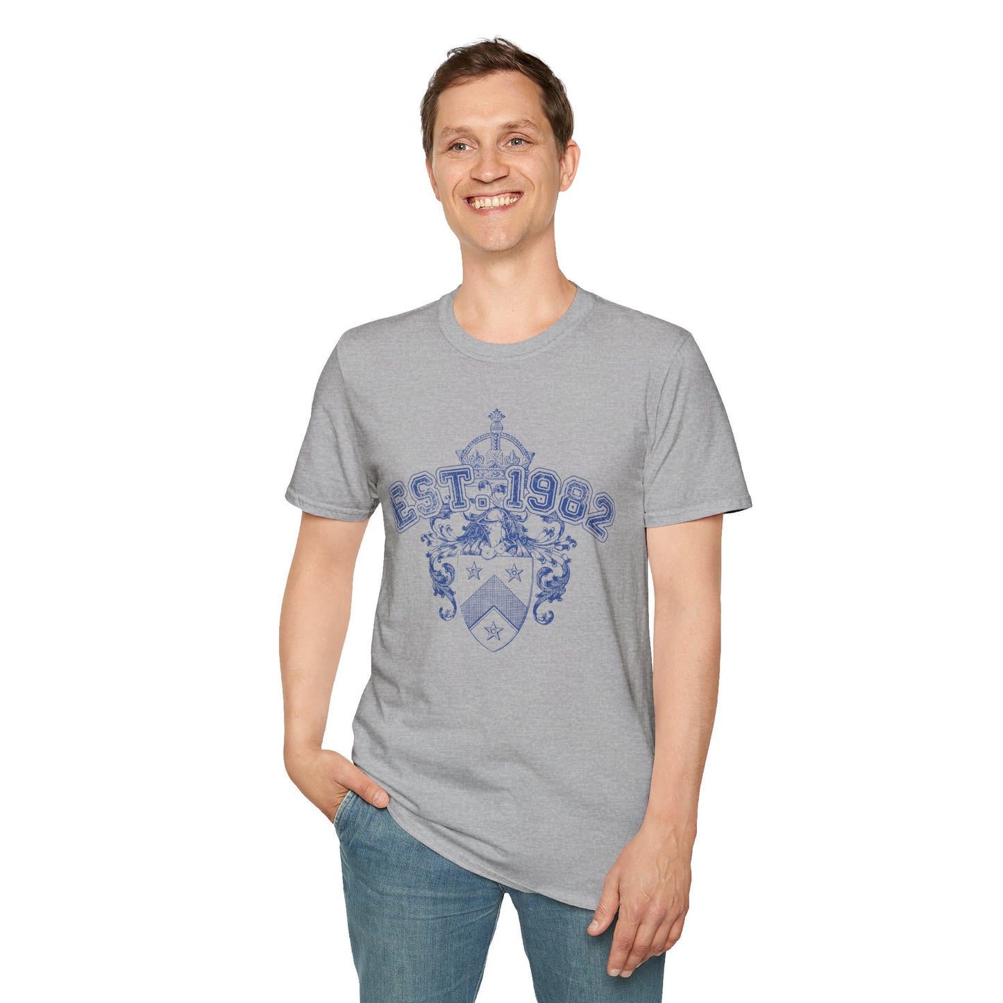 EST. 1982 Crest T‑Shirt — Vintage Heraldic Graphic Tee