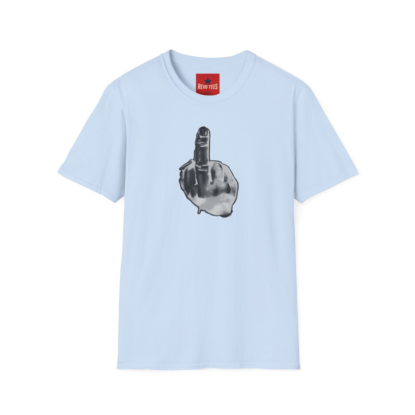 Graphic T-Shirt — Grayscale Middle Finger Design