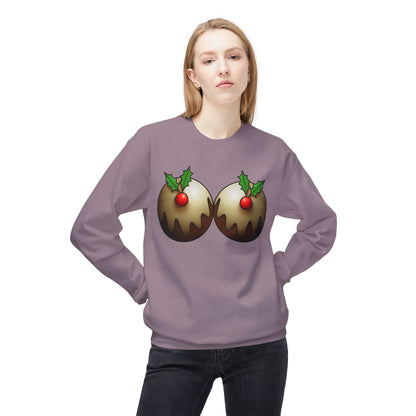 Yule Tidings We'll Twin - Christmas Puddings Crewneck Sweater